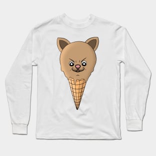 Cute Kawaii Chihuahua Ice Cream Cone Long Sleeve T-Shirt